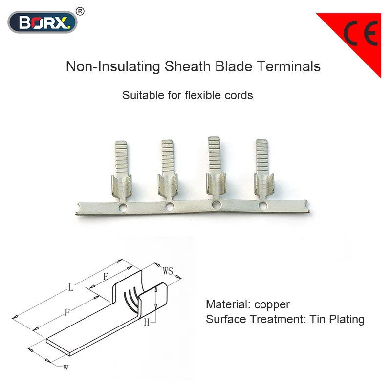 Brass Nylon insulated sheath male and female terminals Roll flag sleeves terminal, Sleeves Terminal, Insulated Terminal