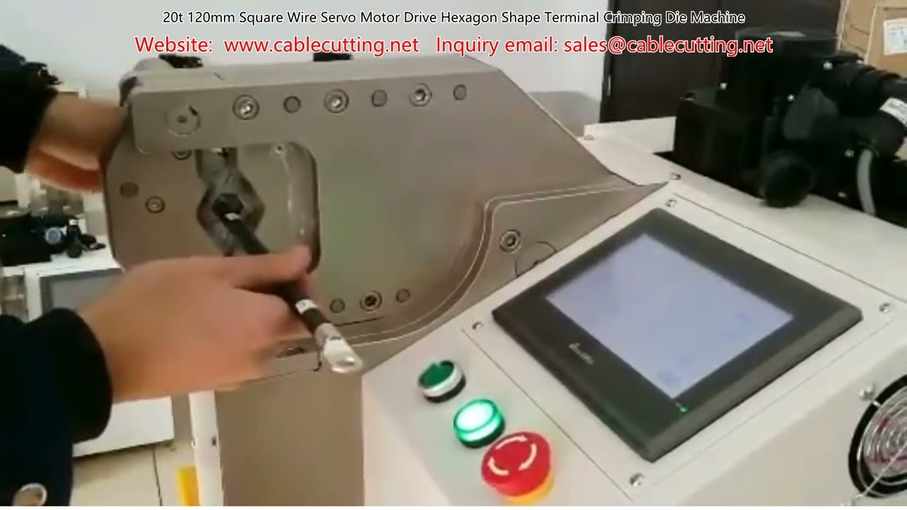 20 Ton 120mm Kare Tel Servo Motor Tahrikli Altıgen Terminal Kıvırma Kalıp Makinesi