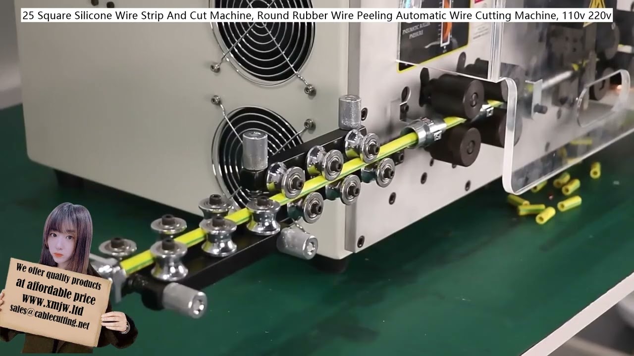 25 mm² Silikon Kablo Sıyırma ve Kesme Makinesi | Yuvarlak Kauçuk Tel Soyma Otomatik Kesim